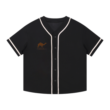 Fitted Contrast Piped Button-Up Jersey