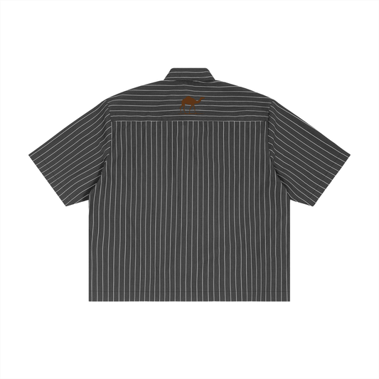 Striped Boxy Button-Up Shirt