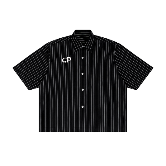 Striped Boxy Button-Up Shirt