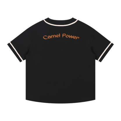 Fitted Contrast Piped Button-Up Jersey