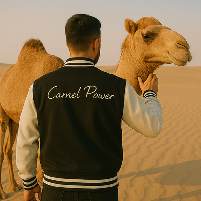 Camel Power Varsity Jacket