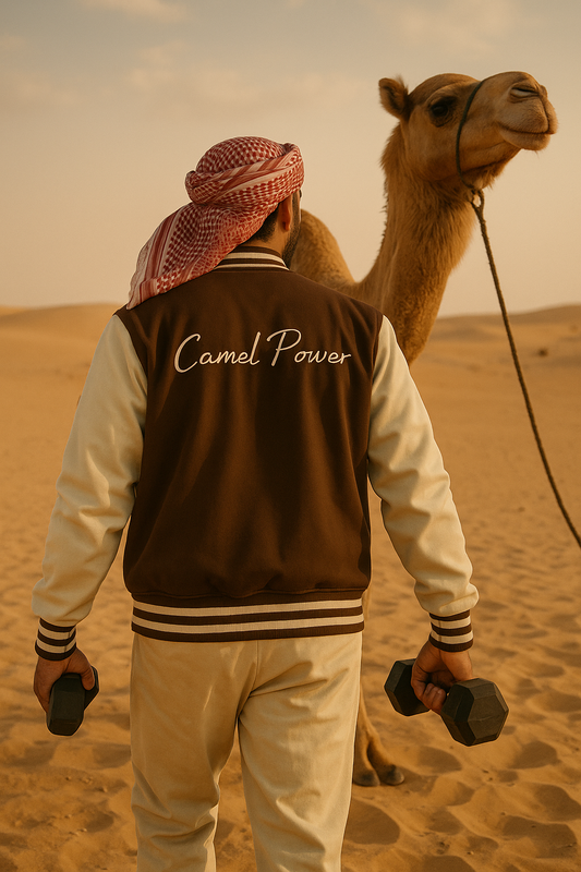 Camel Power Varsity Jacket