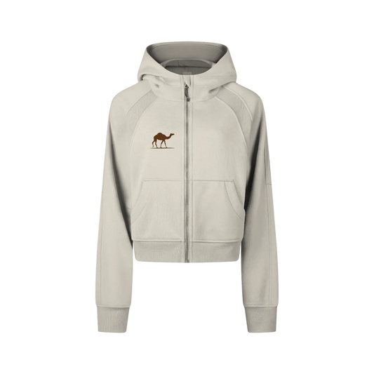 Cropped Zip-Through Hoodie