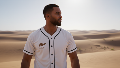 Fitted Contrast Piped Button-Up Jersey