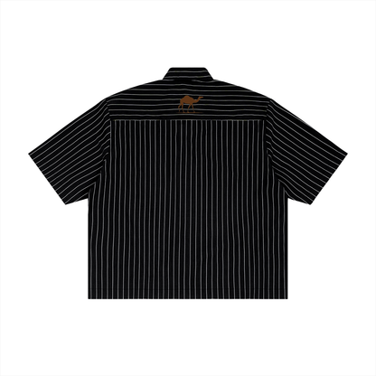Striped Boxy Button-Up Shirt