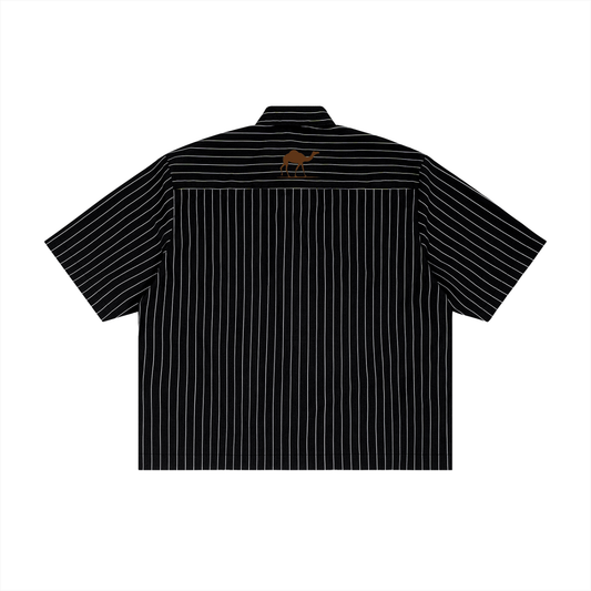 Striped Boxy Button-Up Shirt