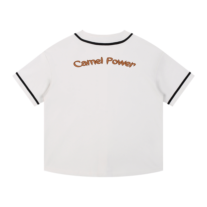 Fitted Contrast Piped Button-Up Jersey