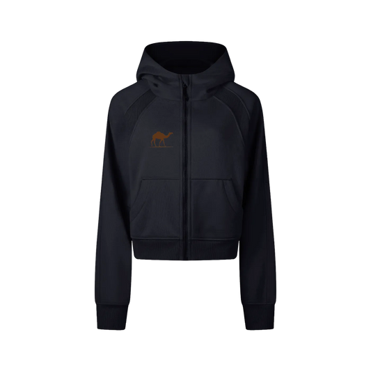 Cropped Zip-Through Hoodie