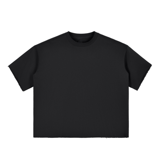 Half-Sleeve Raw-Edge T-Shirt